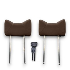 Kopfstützen Hasenohr hinten mit Befestigung Braun Echtleder für Mercedes W114