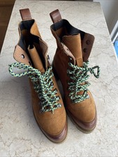 Boots Damen Leder Braun Gr 36 Ungetragen Neu Bergsteiger Optik Stiefel