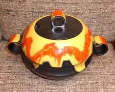 !!!! ART DECO CARSTENS-GEORGENTHAL BOWLE KERAMIK LAUFGLASUR  !!!!