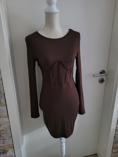 Bodycon kleid braun - kleid, |