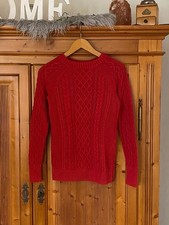 GAP Damen/Mädchen Strick Pullover mit Zopfmuster Gr. XS rot