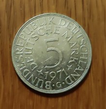 5 DM Deutsche Mark Münze 1971 G
