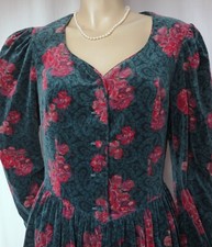 Laura Ashley Kleid 36 38 blau