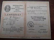 1927 gesellenbrief lehrbrief - gesellenbrief,,