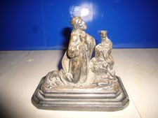 Jesus mit Heiligen Gral Metall Figur auf Metallsockel