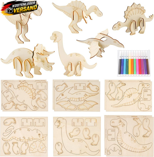 Dinosaurier holz bastelset - dinosaurier,