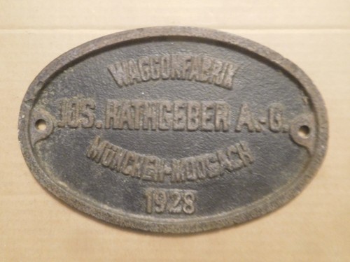 Orig waggonschild - orig., "