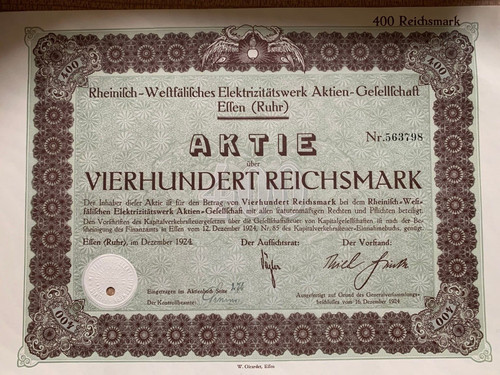 Alte aktie der - rheinisch,