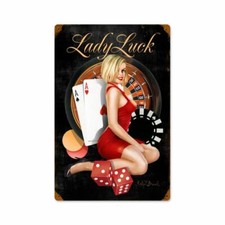 CASINO PIN UP GIRL Blechschild