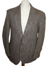 Harris Tweed Sakko ca. Gr. 54 Herren – 100% Wolle Braun Fischgrat Blazer