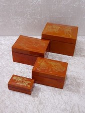 4 tlg Set Lackdosen - Asiatisches Design - Vintage-Stil - China - Handmade
