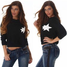 Damen Pullover kurz Sterne