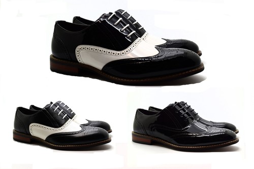 Herren zweifarbig brogue lack - zweifarbig,