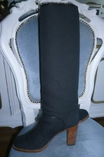 PARLANTI Vintage Übergangstiefel Leder & Segeltuch schwarz Gr. 38 Bestzustand