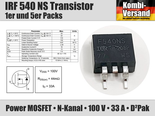 Irf 540 kanal power - ns,