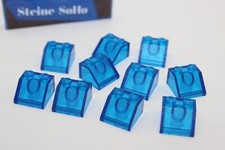 Lego (c) 10x Dachstein 45 Grad 2x2 - transparent dunkelblau - slope 45 - 3039 