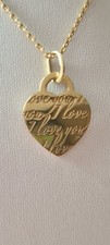 Tiffany & Co. 750 Gold 18 K Gelbgold Notes I love you Herz Anhänger Gr. Medium