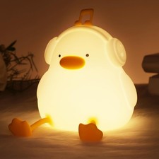 LED Ente Nachtlicht Kawaii Silikon Enten Lampe Baby Nachttischlampe mit Timer