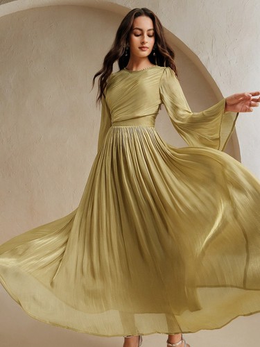 Elegantes damen langarm kleid - damen,