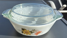 PYREX Auflaufform England Autumn Glory / Fall Colors rund Vintage 1966/67 D:22cm