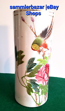 Antike chinesische Porzellan Pinseln und Dekor vase Blumen Vogel Schriftzeichen
