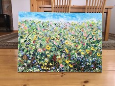 Blühende Sommerwiese Impasto