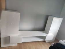 Italienische Wohnwand Weiß hochglanz gebraucht Sehr guter Zustand 