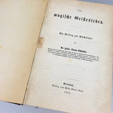 "Das magische Geistesleben" - Dr. Schindler, Breslau 1857, Original, Psychologie