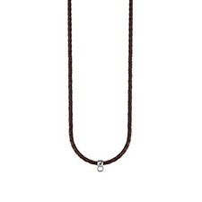 Esprit Damen Kette Leder braun