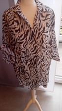 Bluse braun weiß Gr. 52 XXL