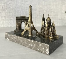 Souvenir de Paris, 3 Sehenswürdigkeiten Metallguss auf Marmorsockel