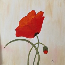 Ölbild "Mohn" Bild Zeichnung Gemälde Original Dekoration Keilrahmen Klatschmohn