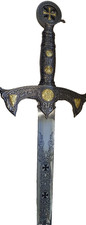 Templerschwert mit Holzboard B-Ware Deko Schwert Wanddeko Ritter Mittelalter