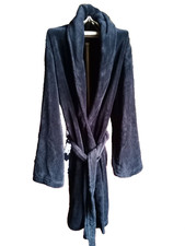 Plüsch Bademantel schwarz Damen Größe S Karstadt mit Taschen und Gürtel