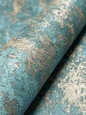 Tapete Vliestapete Türkis Beton Zement Putz Betontapete Glanz Glamour