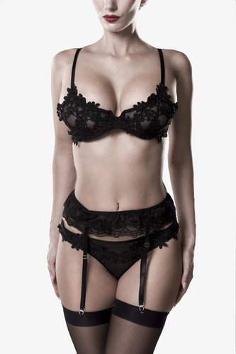 Luxus dessous set - set, 3tlg