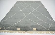 nr 53 Handgeknüpfter Modern Teppich Berber Grau aus Wolle  ca 250 x 167 cm