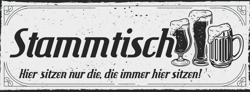 Holzschild 27x10 stammtisch - 27x10,