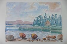 Wilhelm Klußmann Aquarell 1992 sig. Am finnischen See 47x65cm N-1254