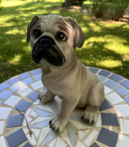 Mops hund dekofigur sitzend - mops,