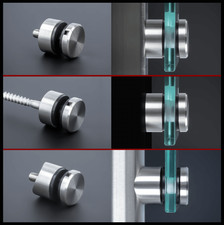 Glas-Punkthalter Edelstahl Ø30mm PS: 6-16mm Glashalter Flach o. Rohr 42,4 mm