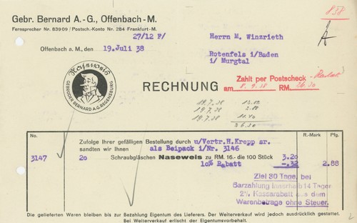 Rechnung schnupftabak naseweis - schnupftabak,