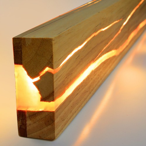 Wandleuchte holz led - holz, 16w