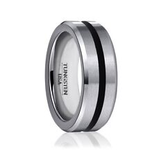 Hochwertiger Tungsten Ring Wolfram-carbid Herren Damen Bicolor in Geschenkbox