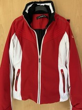 Luhta Damen Ski Jacke mit Kapuze Gr. 42 Rot-weiß Neuwertig
