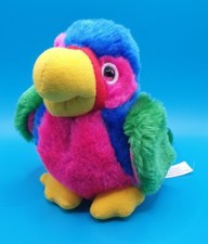 Bunter Plüsch Vogel Papagei pink blau grün Kuscheltier Stofftier Plüschtier 13cm