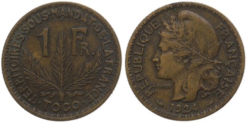 Togo franc 1924 - togo,