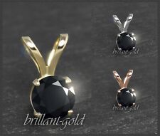 Diamant Anhänger, Brillant schwarz 3-6 mm, 585 Weißgold/Gelbgold/Rotgold