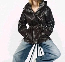 ZARA WOMAN NEW SHINY HOODED