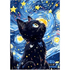 Sternennacht katze puzzle 1000 - puzzle,